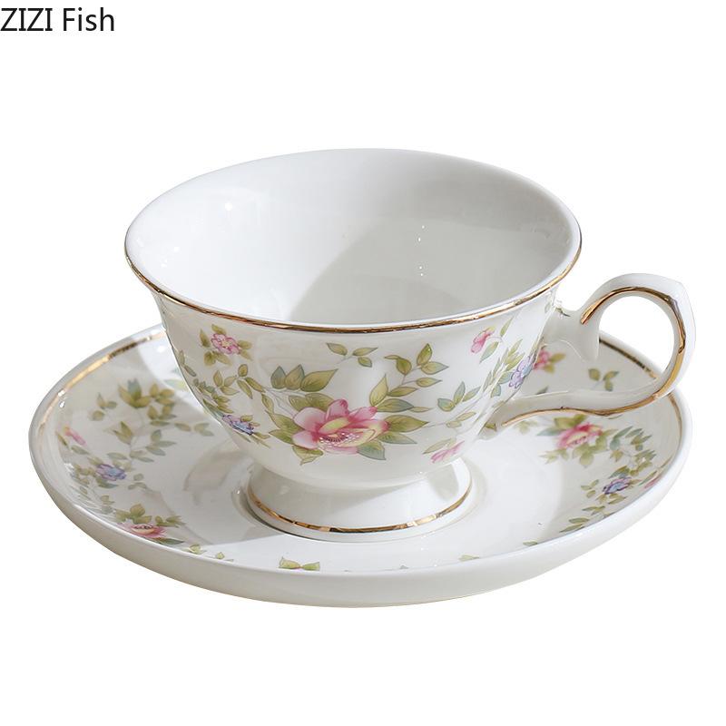 Gold-plated Classical Ceramic Cup&saucer Mugs Dining Table Coffee Mug Milk Cups Afternoon Tea Teacup Fruits Juice Container