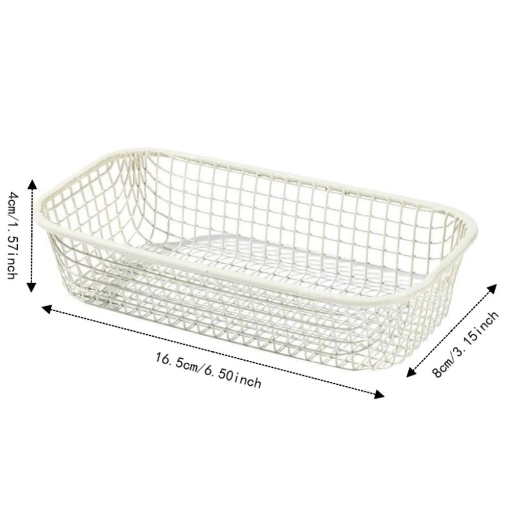 Multi-functional Desktop Storage Basket Large Capacity Candy Color Sundries Organizer Basket Iron Hollow Out Stationery Holder