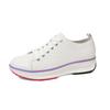 Foreign trade large size women's new fashionable low-top muffin platform canvas shoes lace-up flat casual single shoes