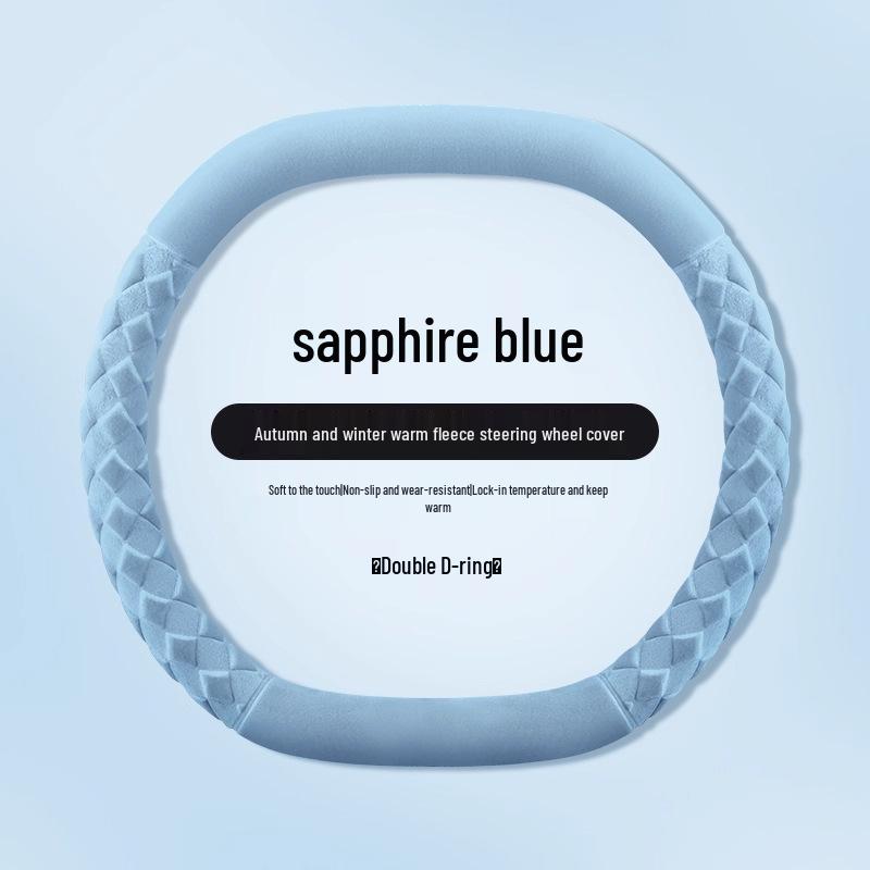 Plush Non-Slip Winter Steering Wheel Cover: Warm, High-End, Free Hand Stitching