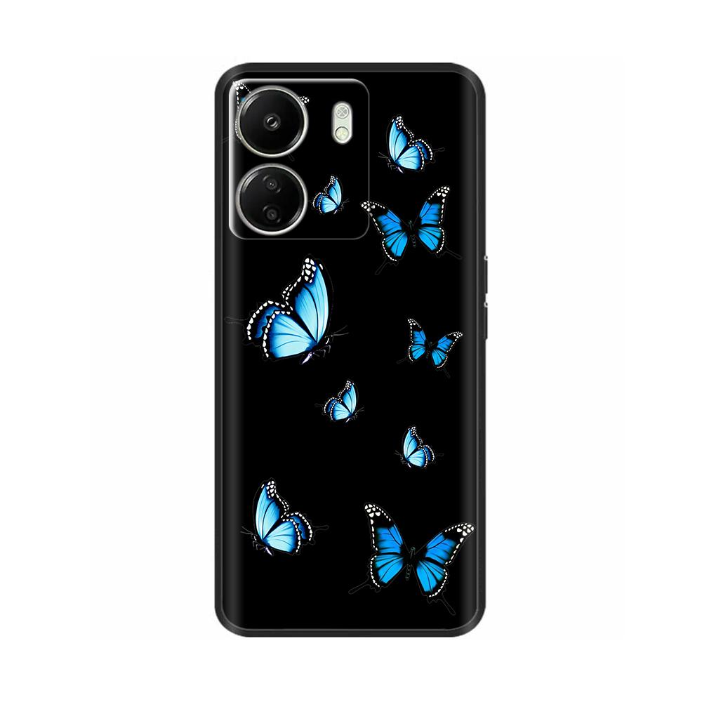 For Xiaomi Poco C65 Case Cute Luxury Painted Back Cover Soft Black Silicone Phone Case For Xiaomi Poco C65 PocoC65 Fundas Bumper