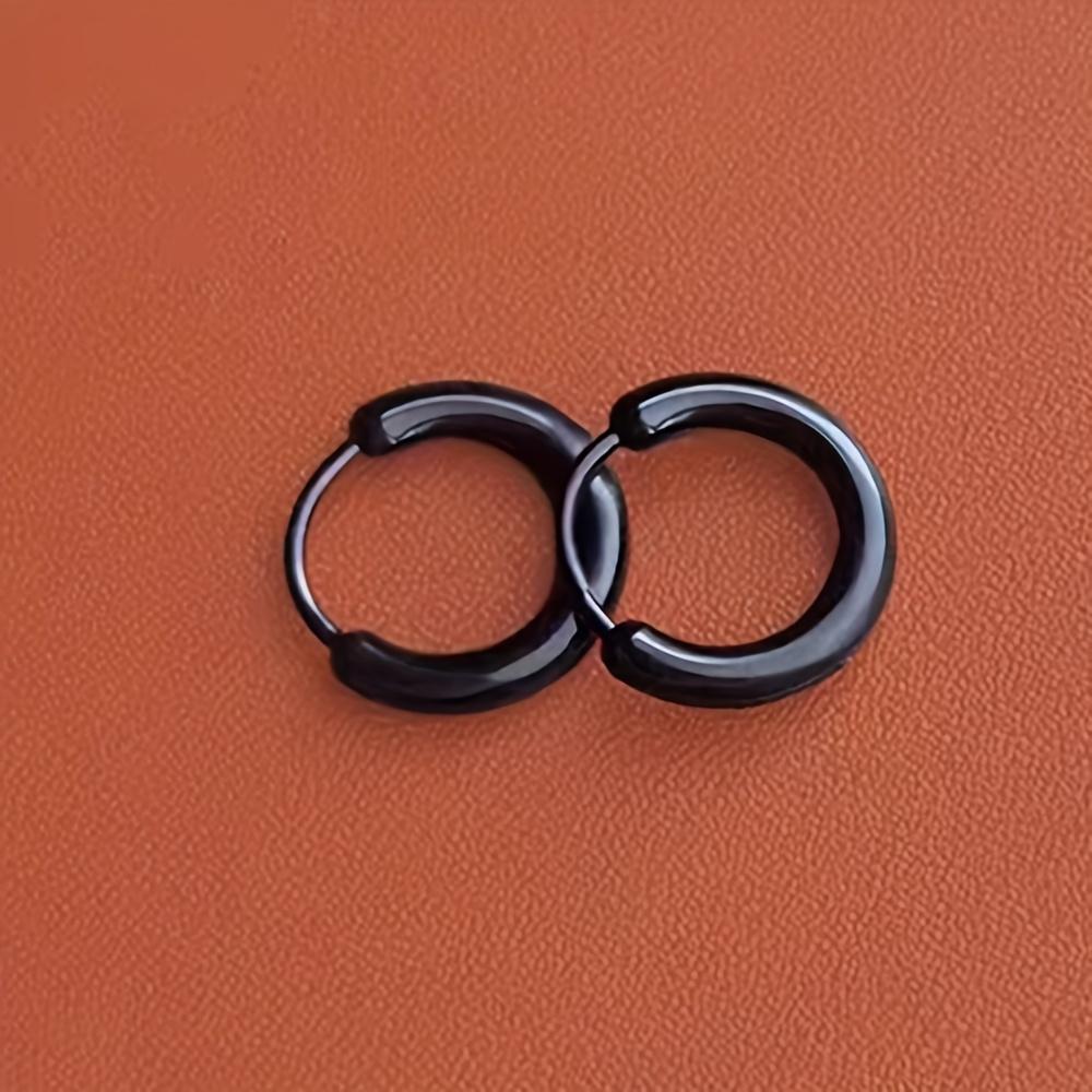 

1 Pair Resin Hoop Earrings - Simple Invisible Studs, Suitable for Casual Wear, Comfortable and Secure Fit for Women 1pair чорний