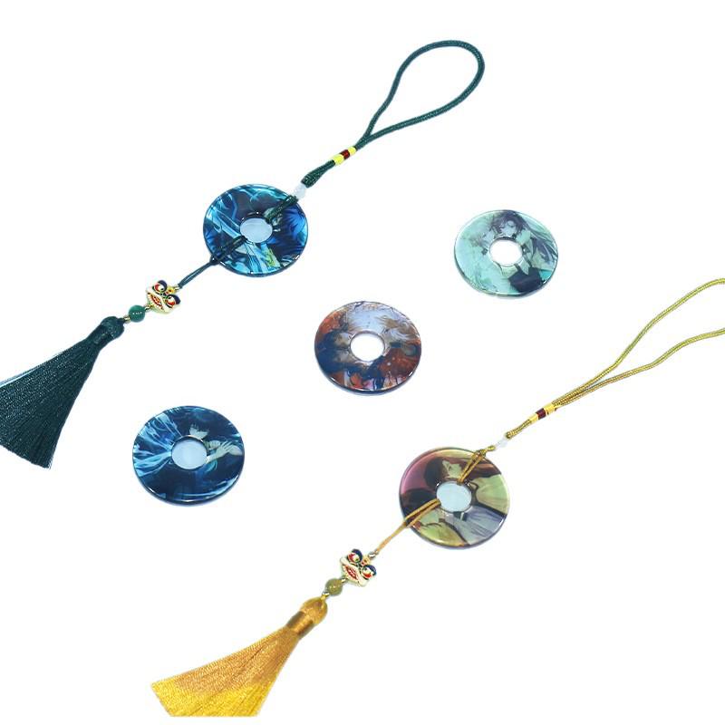 Acrylic Ping'an Buckle Custom Double-Sided Color Tassel Pendant - Cultural Creative Gift