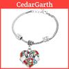 Exquisites Familienmitglieder Eingelegtes Buntes Strass Liebesherz Armband Geschenk Für Liebste