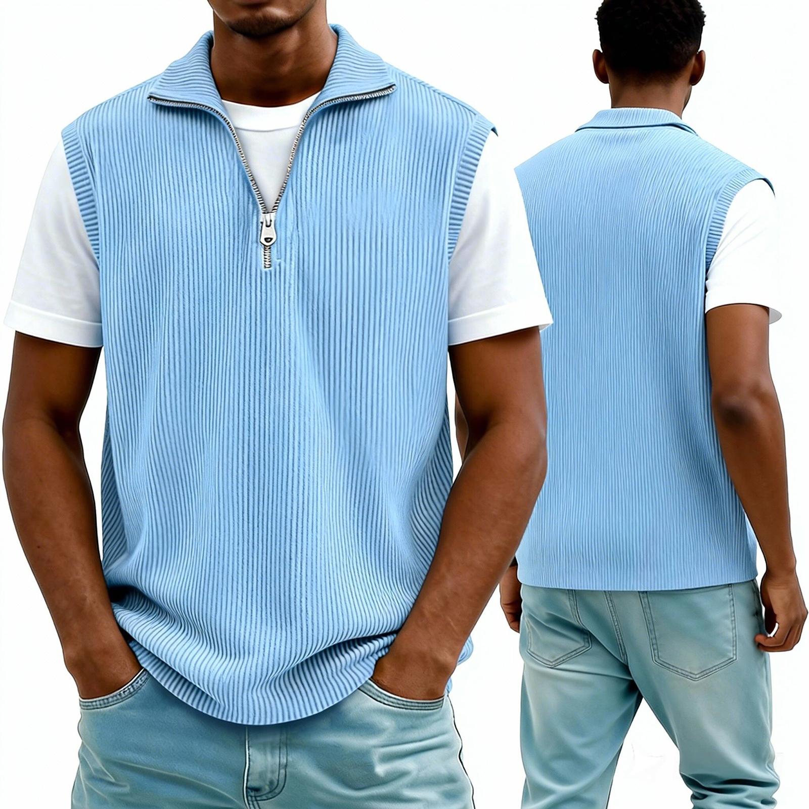 

Men s Color Sports Vest Casual Loose Sleeveless Top XL синій