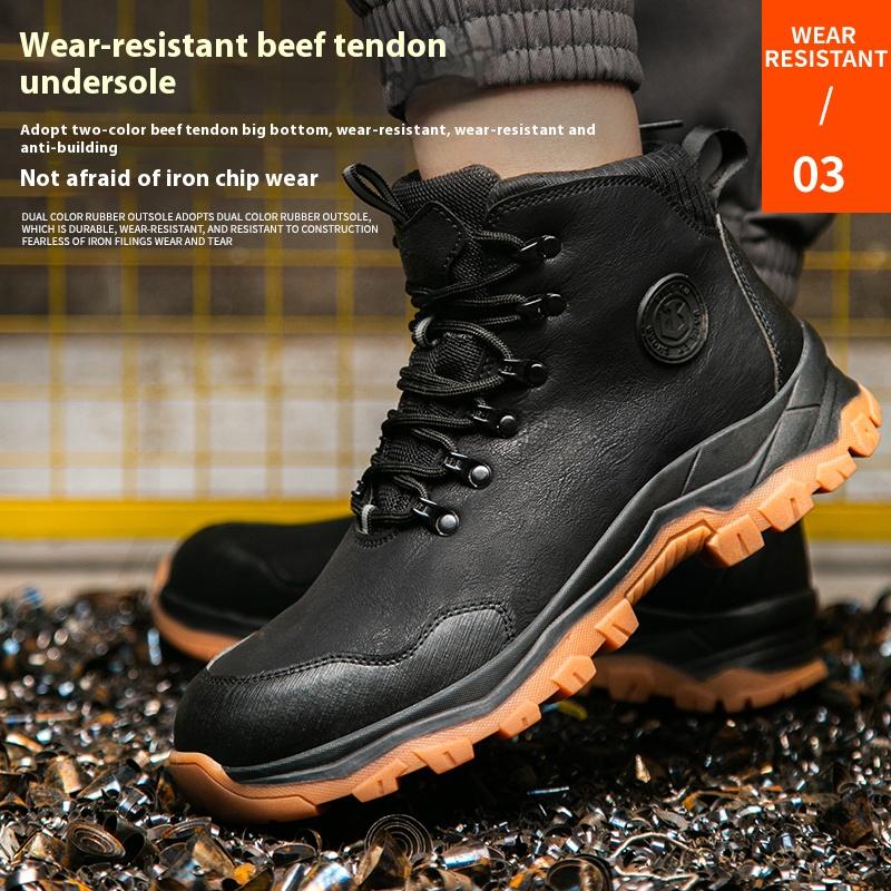 New High Cylinder Protective Shoes with Anti Slip and Wear-resistant European Standard Steel Toe Anti Smashing and Anti Piercing