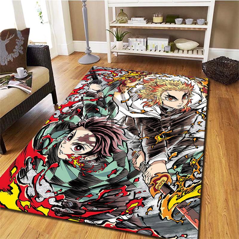 Demon Slayer Carpet Rug For Living Room Bedroom Home Sofa Decoration Kids Play Nonslip Floor Mat