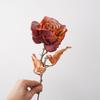 Retro Artificial Rose Branch Plastic Luxury Fake Flowers Handmade Lifelike Simulation Rose Flower Birthday Decor