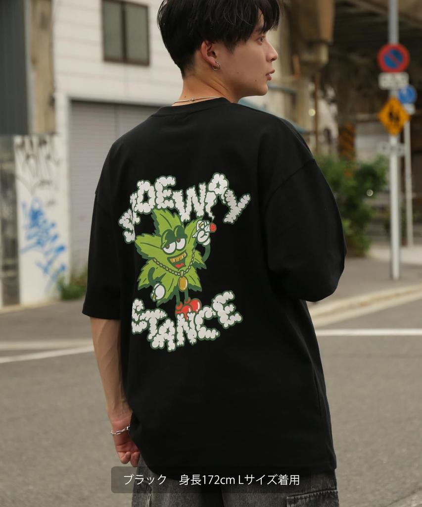 IMPROMES Casual SIDEWAYSTANCE Leaf Short Sleeve T-Shirt, Men's, Red