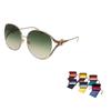 Gucci Gold Frame Metal Round Sunglasses for Women
