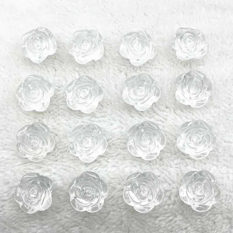 15pcs 20mm Colour Rose Flower Acrylic Loose Spacer Beads for Jewelry Making DIY Bracelet Accessories