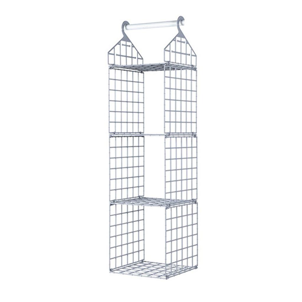 2/3/4/5 Tier Folding Closet Organization Shelves Multi-Purpose Checkered Clothes Rack For Home Bedroom