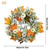 Handmade Maple Leaves Pumpkins Wreath Diy Decoration For Thanksgiving Halloween Front Door Wall Hanging Autumn Harvest Wreath