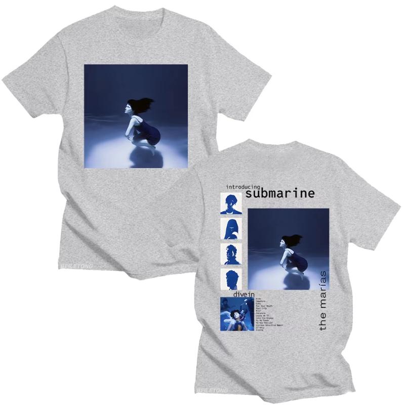 The Marias U-Boot Beliebtes Album T-Shirts für Damen Unisex Trends Ästhetisches T-Shirt Sommer Baumwoll Oberteil Locker Atmungsaktive Kleidung T-Shirt