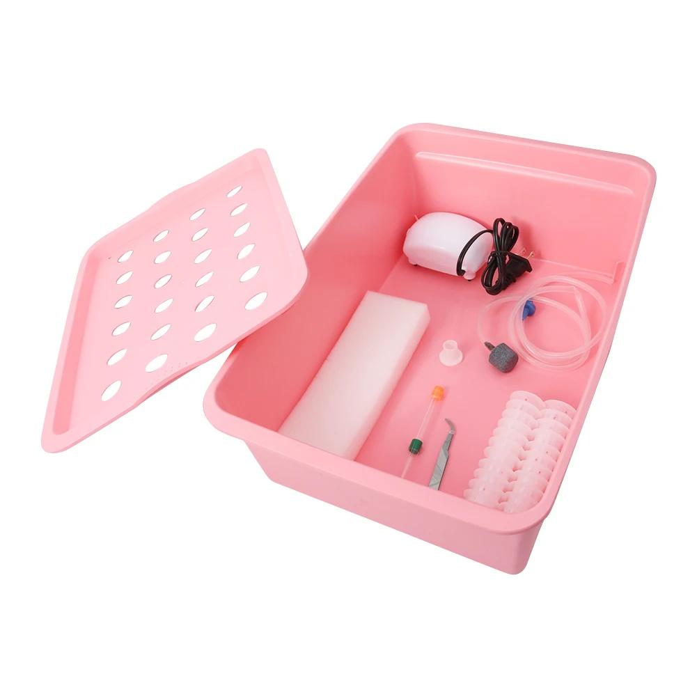 220V/110V 24 Holes Hydroponic Kit with Oxygen Pump Indoor Garden Cabinet Box Bubble Nursery Pots Cultivation Box 1 Set