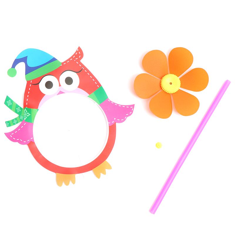 Lovely Cartoon Handmade Windmill Wind Spinner Kids Toys Yard Garden Decor