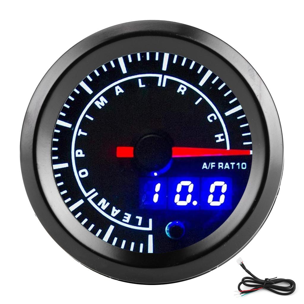 Universal Air Fuel Ratio Gauge Pointer LED Digital Display 52mm Dia Auto Instrument