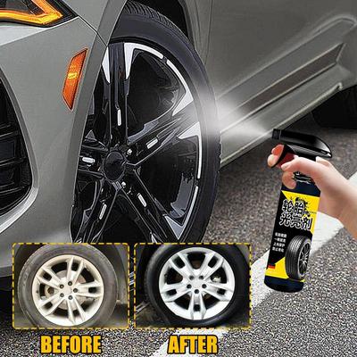Lastik Parlatıcı Köpük Sprey 500ml Yüksek Parlaklık Lastik Parlatıcısı Kolay Uygulanan Sprey UV Koruması Hassas Lastik Bakım Spreyi