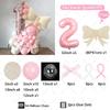 51pcs Cream Bow Balloon Pink Number Birthday Balloon Set Festive Supplies Party Decoration Children's Birthday Surprise Gift