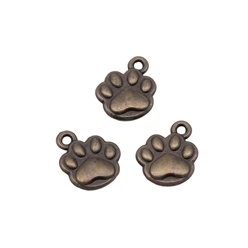 Alloy Dog Paws Charms Bear Paws Pendants For Jewelry Making Dog Themed Accessories