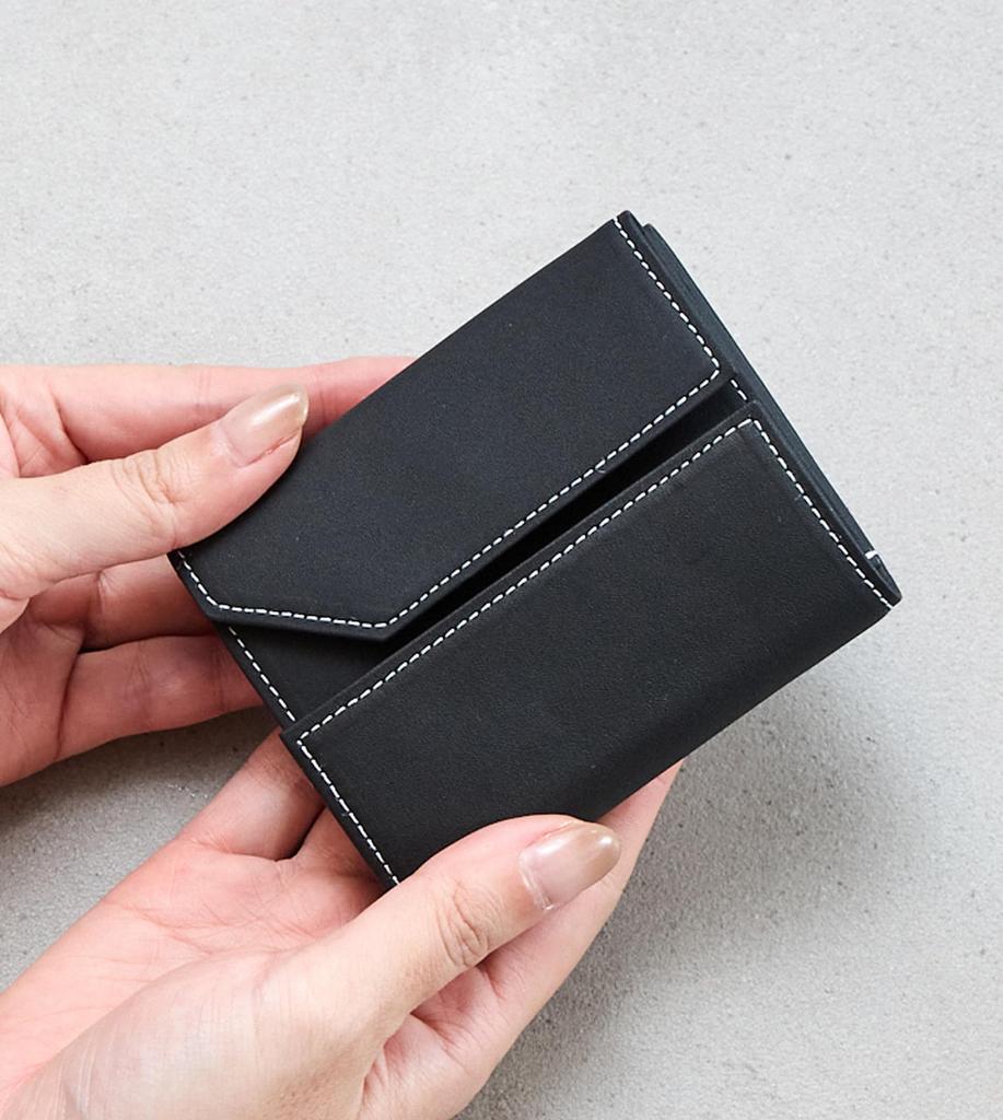 SOPO SO55 (Black) Bifold Mini Compact Slim Leather Wallet for Men and Women, Made in Japan