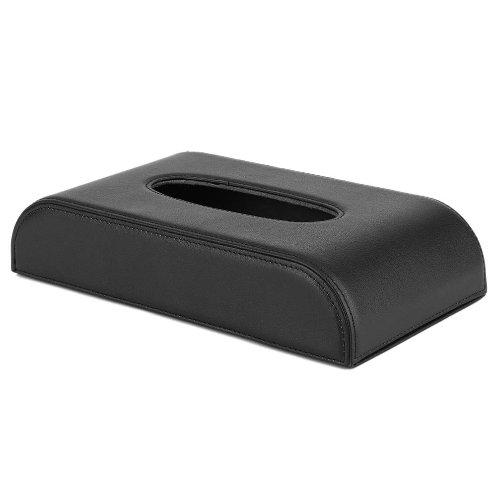 PU Leather Car Tissue Boxes Dispenser Napkin Paper Towel Holder Multi Functional Parts