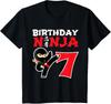 Kids Birthday Ninja Tshirt 7 Year Old Ninja Birthday Party Theme T-Shirt Unisex T-Shirt