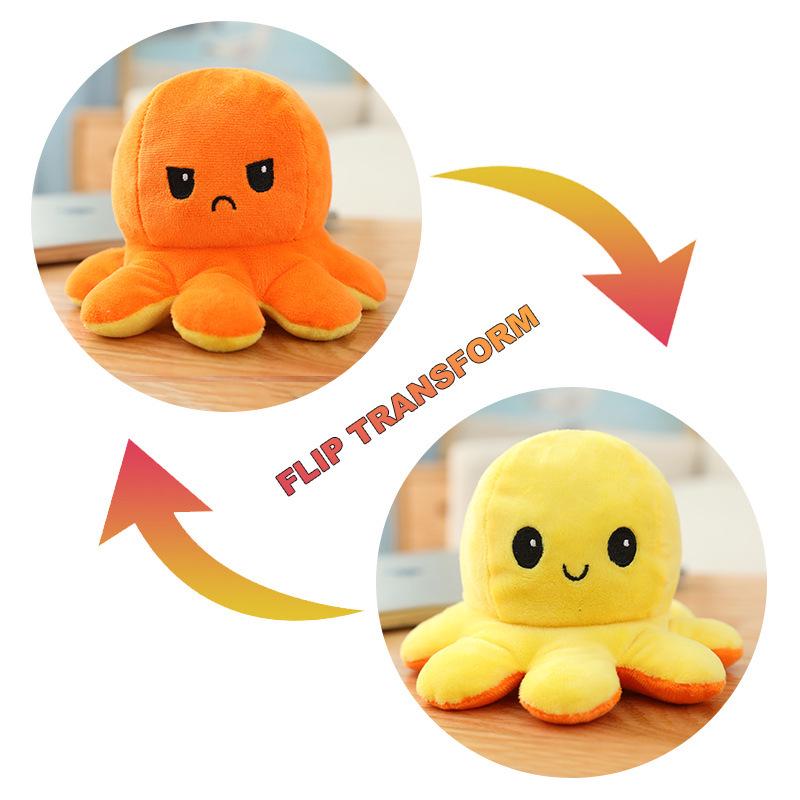 Reversible Double-Sided Octopus Plush Toy