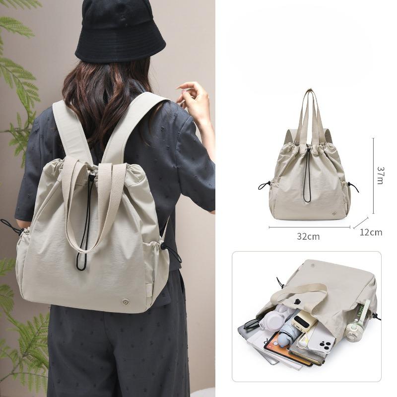Mochila con cordón elegante de gran capacidad, bolso de mano informal para mujer