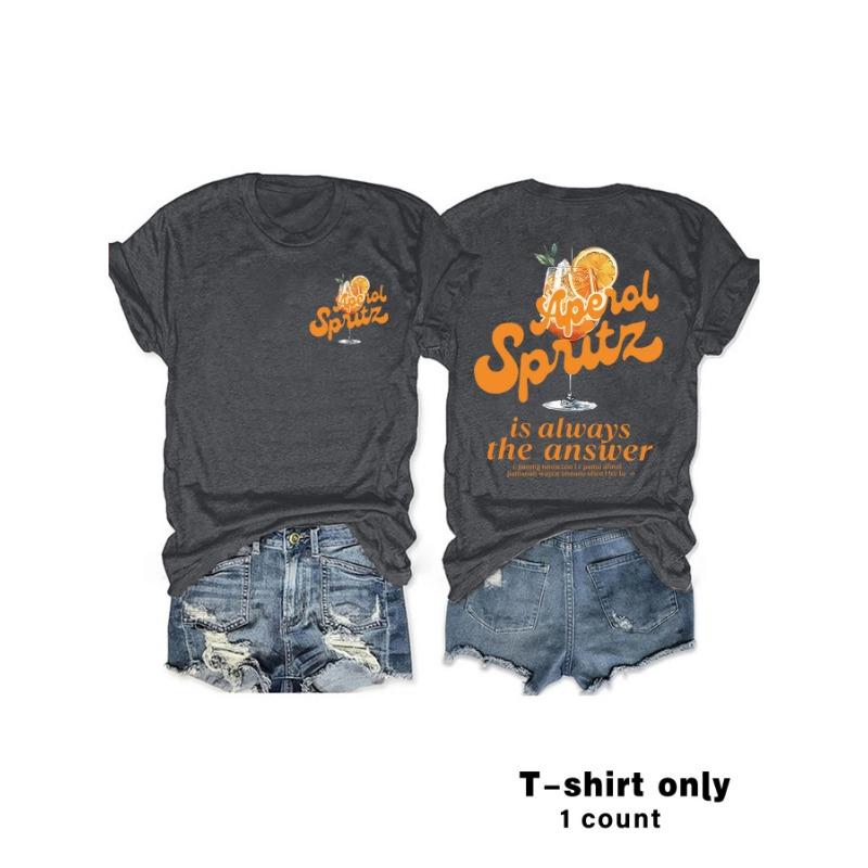 

Женская футболка Orange Juice Fashionable Loose Casual с короткими рукавами и круглым вырезом XXL