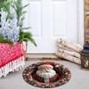 Imitation Cashmere Christmas Round Carpet 3D Special-shaped Santa Claus Floor Mat  Home Decor