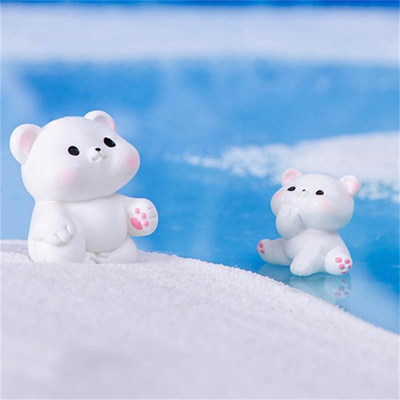 Miniature Cute Polar Bear Micro Landscape Ornaments For Home Decorations Kawaii Animal DIY Desk Crafts Decor Accessories Gifts