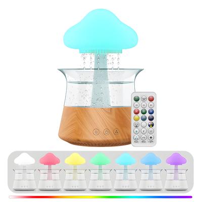 Umidificator de nor de ploaie Picurare de apă Temporizator de 5 ore Difuzor de uleiuri esențiale pentru aromoterapie cu 7 LED-uri de noapte
