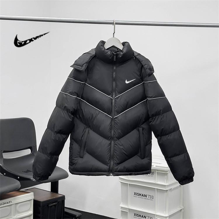

American Style Men s Black Cotton Hooded Winter Jacket with Reflective Strip and Stand Collar Medium чорний