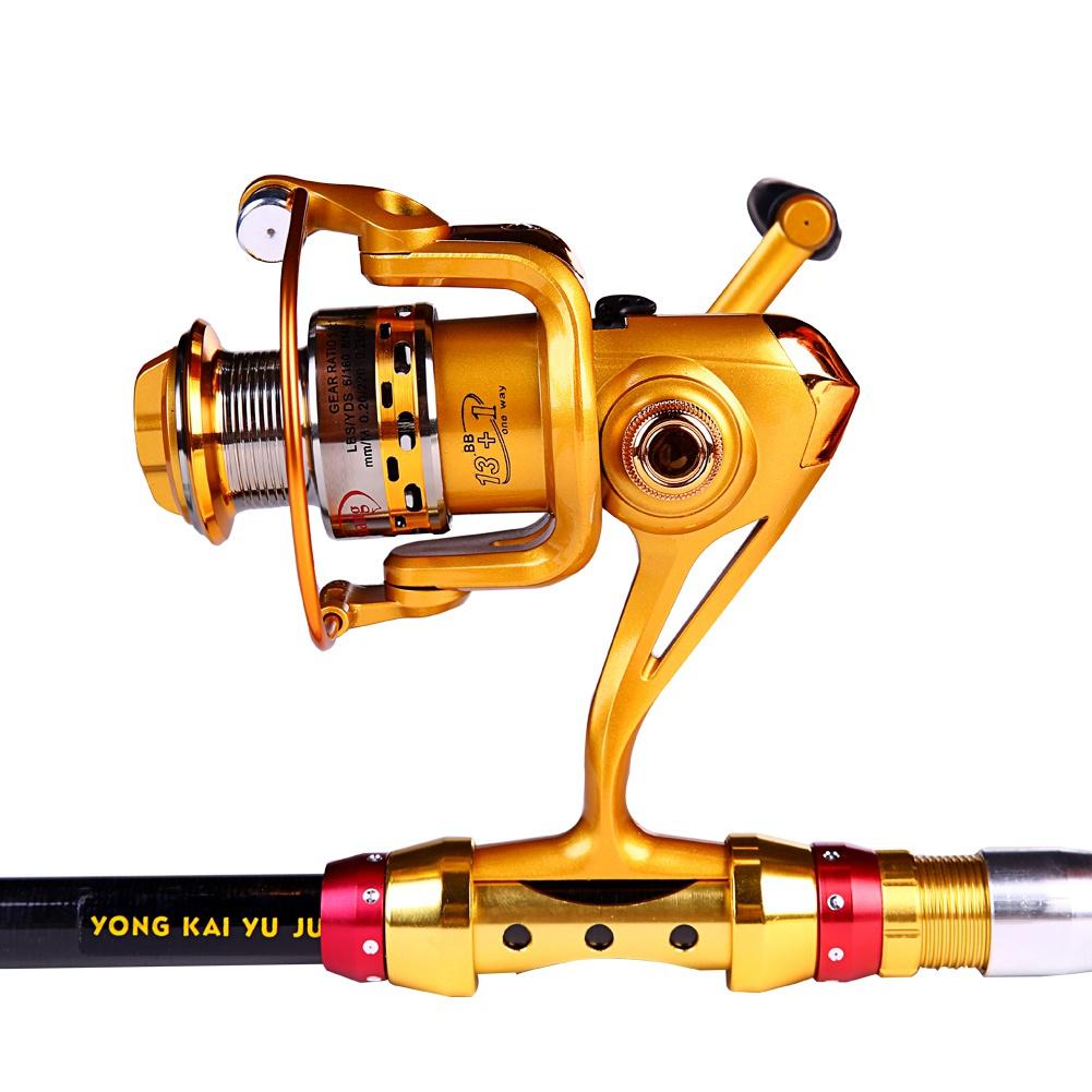 Spökombinationer 1,8m-3,6m kolteleskopisk fiskespö med 14BB spinnrulle Saltvattenbåtsfiske