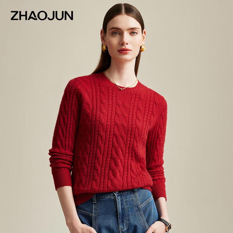 

Zhaojun Women s Thickened Cable Knit Cashmere Sweater M