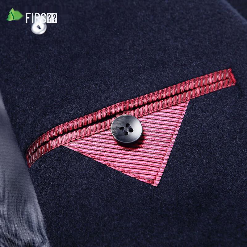 Shanshan Men's 100% Wool Double-Breasted Long Overcoat