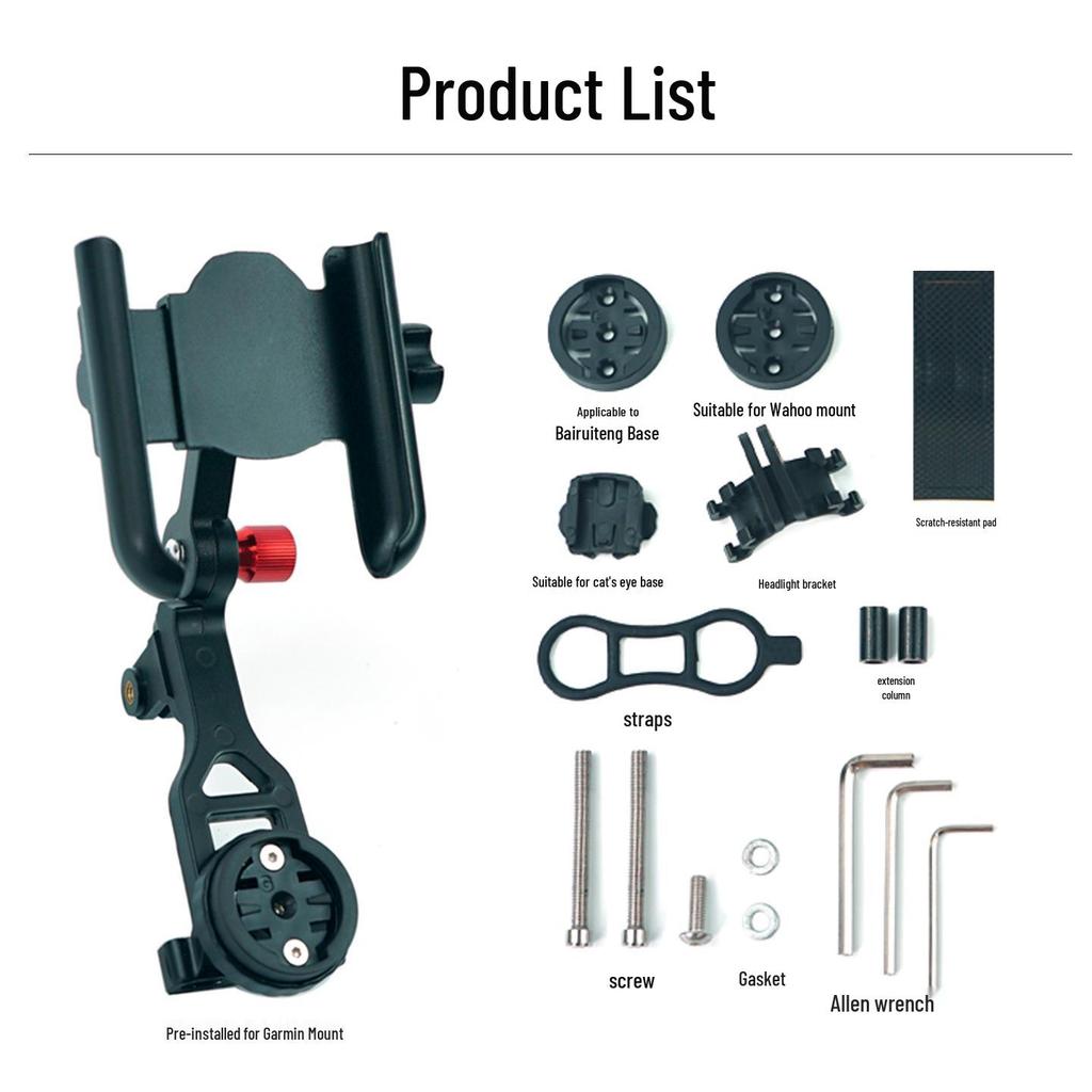 QUICKLOCK Multi-Functional Bike Mount: Phone Holder, Computer Stand, and Camera Arm in Aluminum Alloy