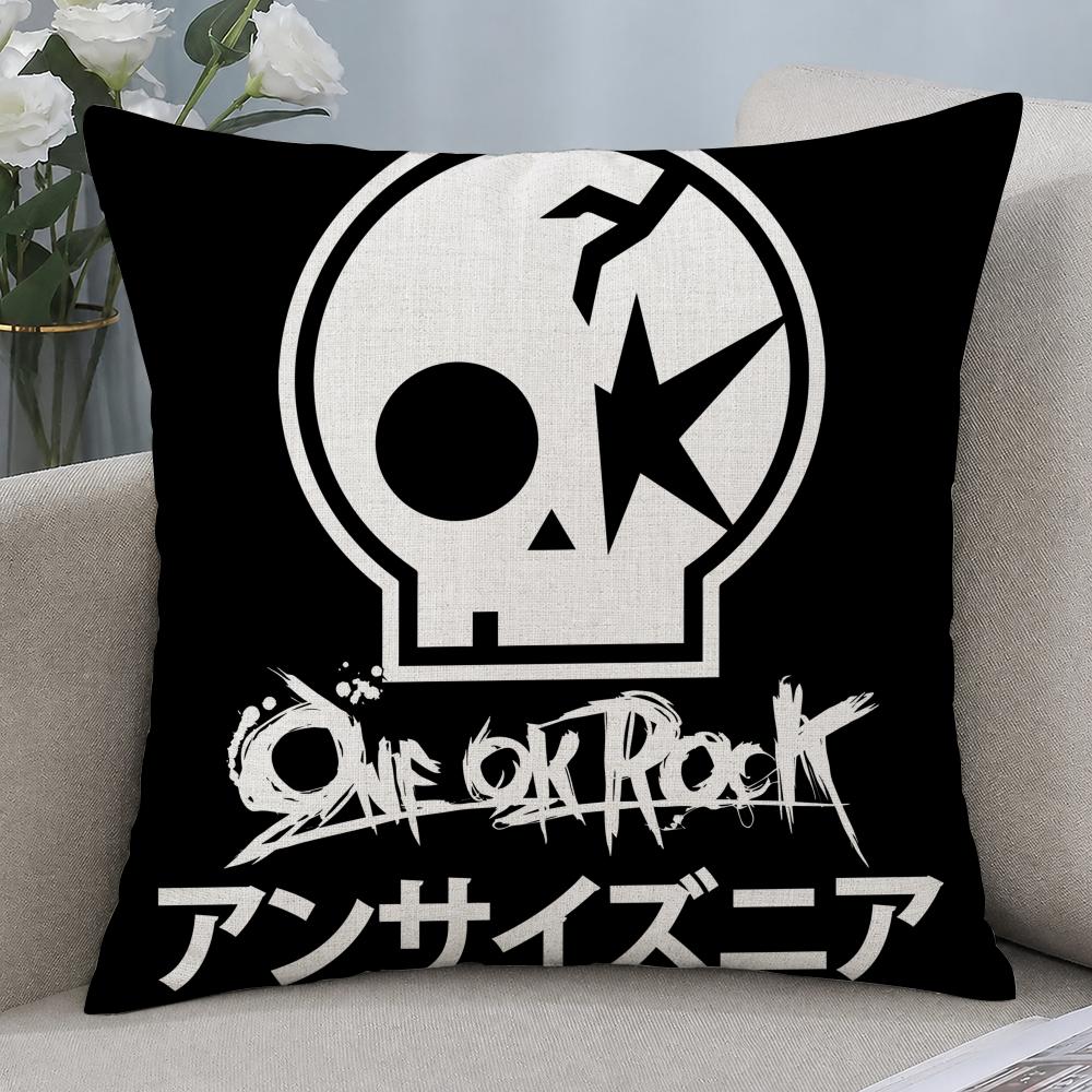 Band ONE OK ROCK Cushion Cover Cushion Covers Natural Linen Breathable Sofa Bedroom Decor Pillowcase