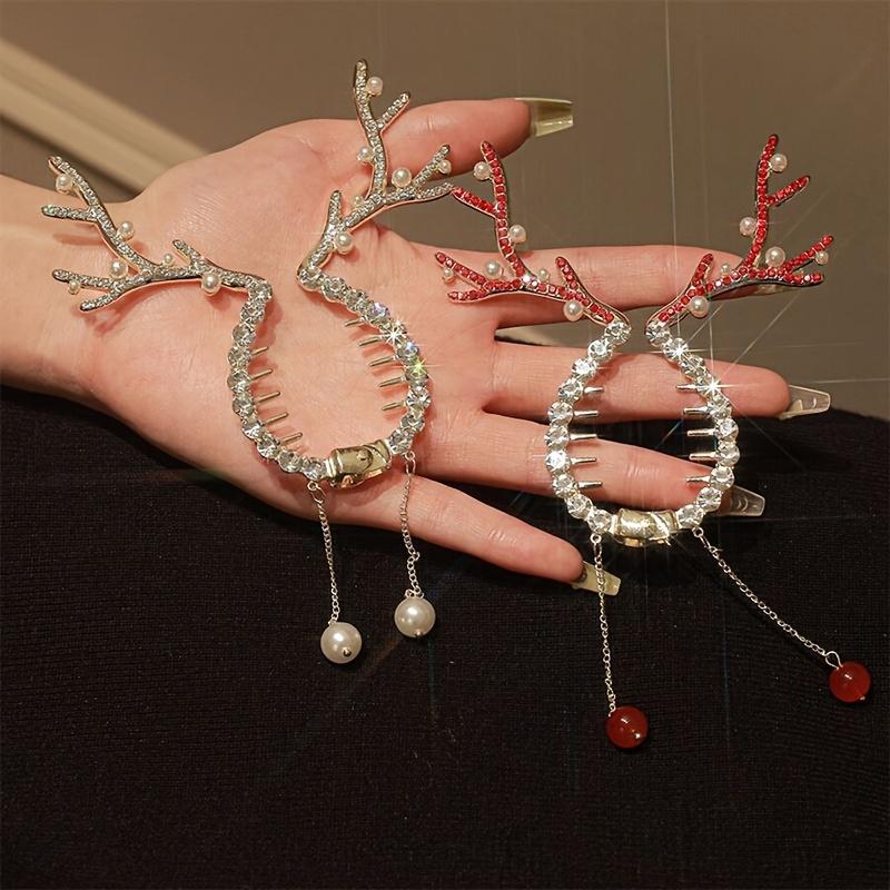 2-piece, 1-piece - Creative Antlers Hair Clip - Suitable for Halloween, Christmas and other dress up hair clips