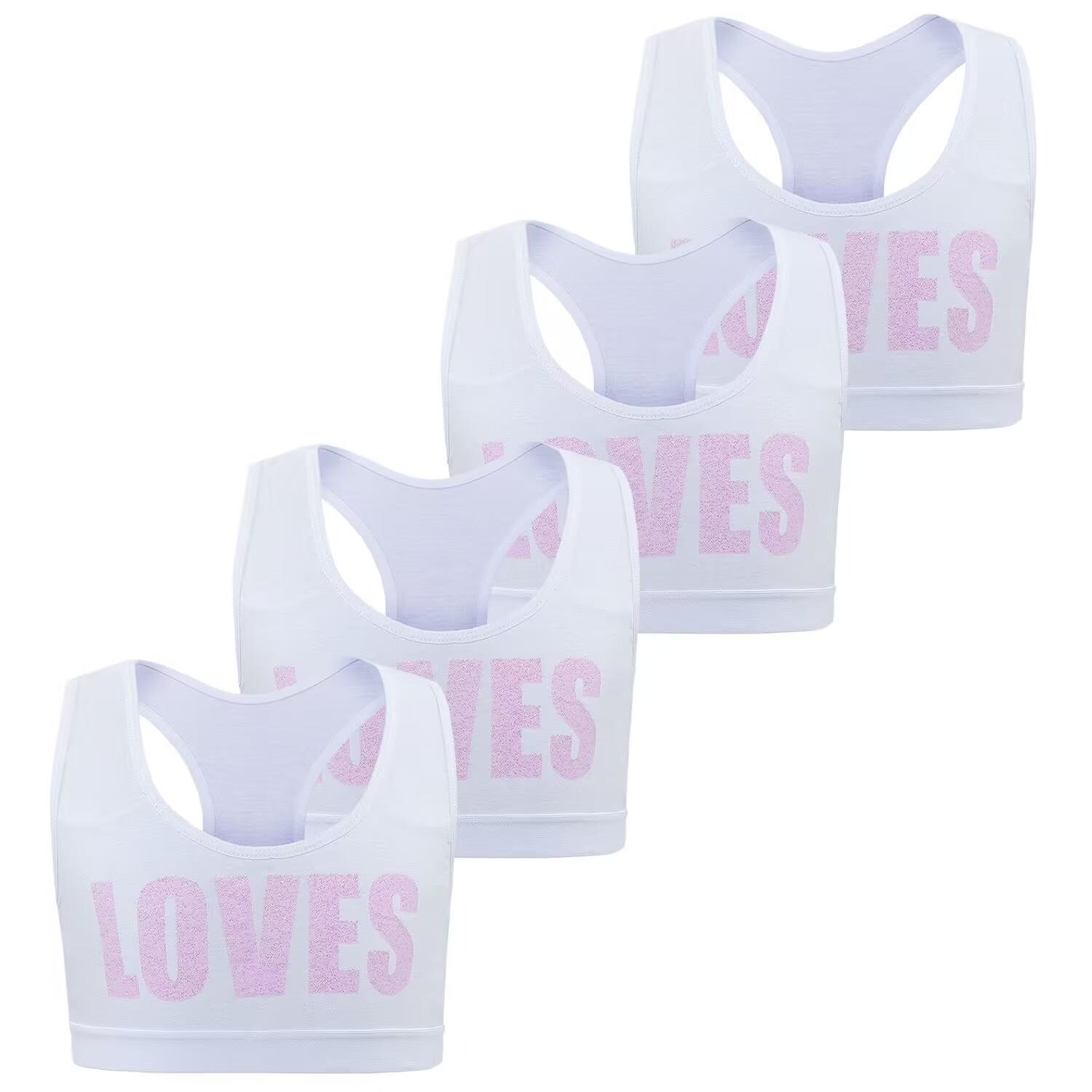 

4 шт. подростковое студенческое нижнее белье бюстгальтер спортивный бюстгальтер для девочек-подростков топы для тренировок бюстгальтеры для спортзала аксессуары для детей One Size8-14years белый