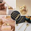 4 Pack Gold Coffee Stir Spoons for Coffee Bar Long Espresso Stirring Spoon Teaspoons Cocktail Tea Mixing Spoon 6.7 Inches Ice Stainless Steel