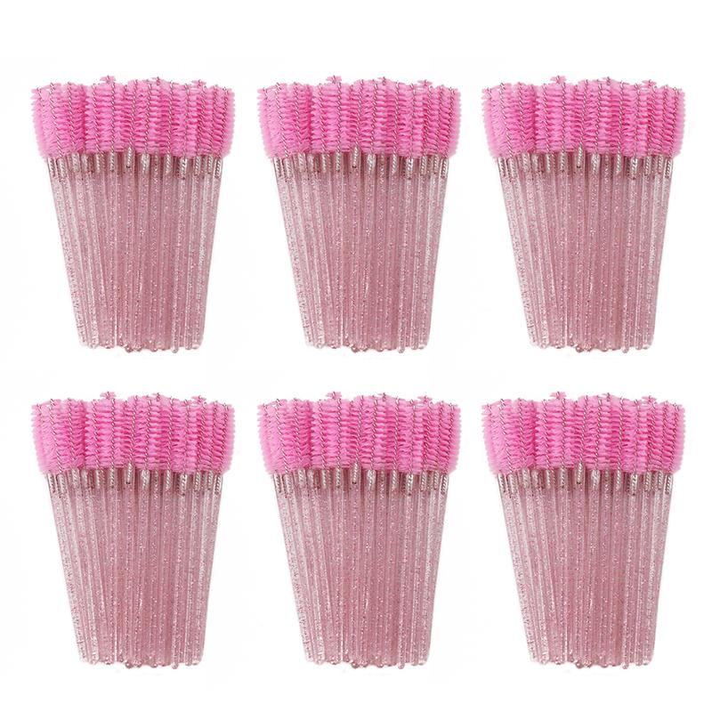 ANNAFRIS 1Pack 50Pcs Disposable Eyelash Brush Soft Head Crystal Eyebrow Brush Lash Extension Brush Mascara Wand Makeup Tool