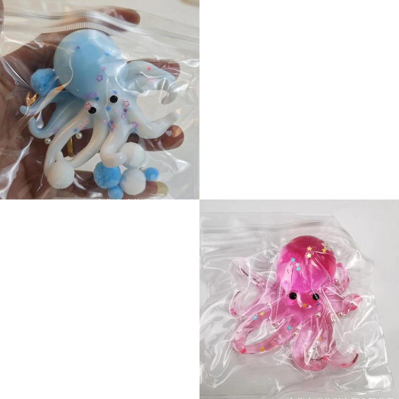 Glitter Octopus Squeeze Toy Slow Rebound Squishy Sugar Stress Relief Ball for Kids Cute Fidget Toy Squishy Ocean Sensory Decompression Gift