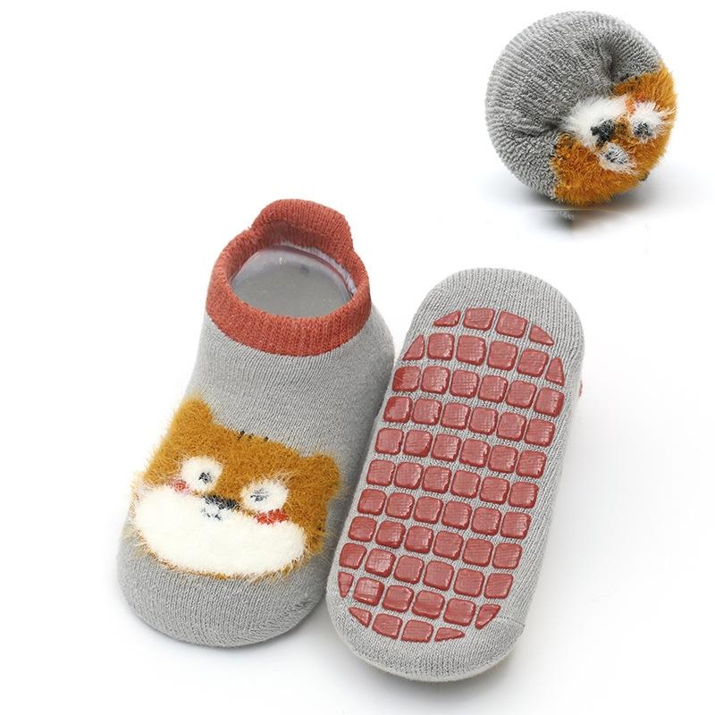 

Детские носки для девочек и мальчиков, противоскользящие хлопковые детские носки для девочек и мальчиков, повседневные зимние толстые теплые детские носки с принтом для малышей, нескользящие L