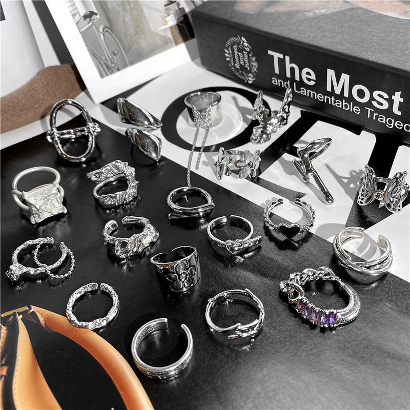 Silver Geometric Lava Open Ring: Versatile, Trendy, Unisex Design