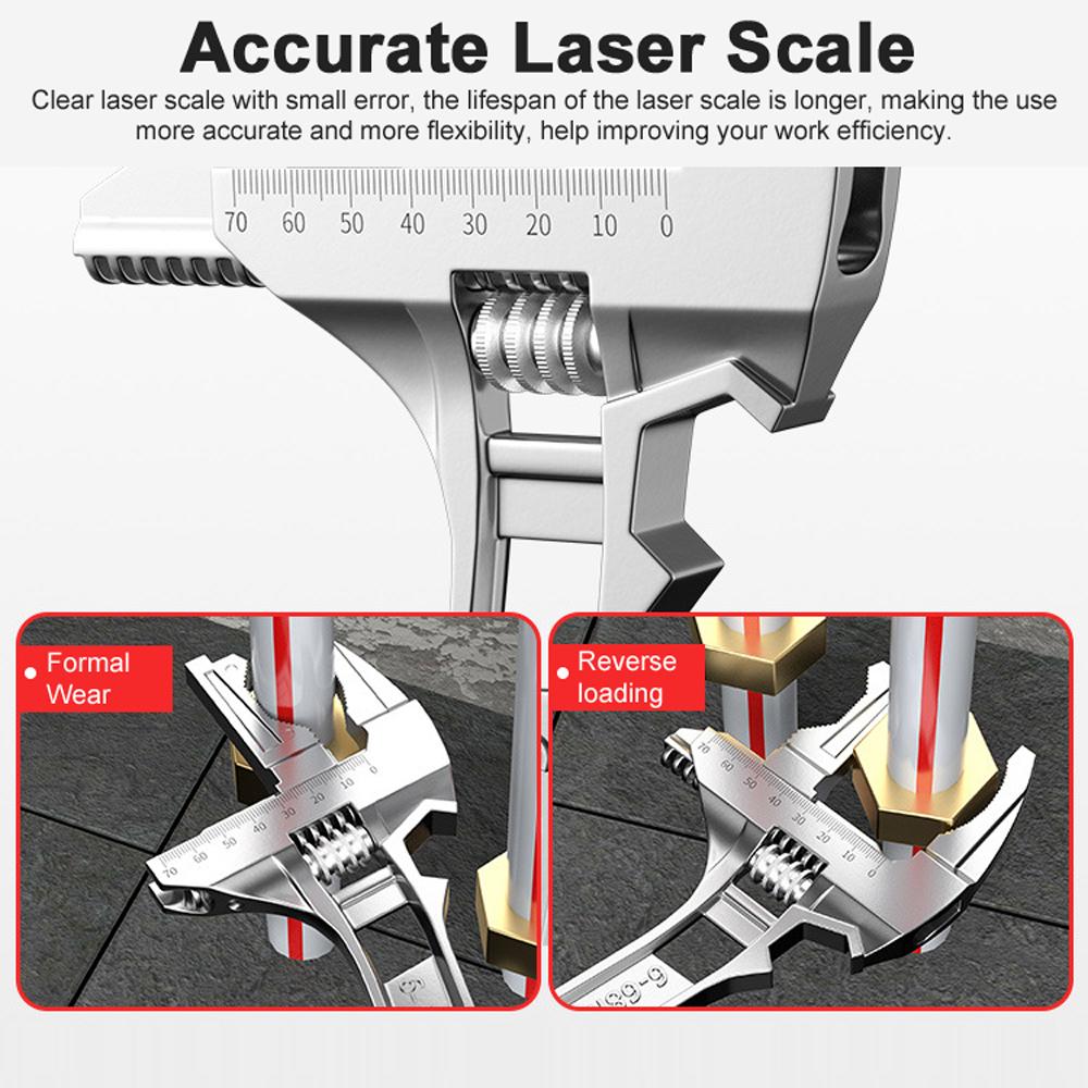 Multifunctional Sink Bathroom Wrench Toilet Faucets Repairs Wrench 6 68mm Large Opening Adjustable Water Pipes Wrench