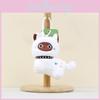 Adorable Brown Black White Pink Sitting Cat Plush Toy Keychain For Kids And Adults