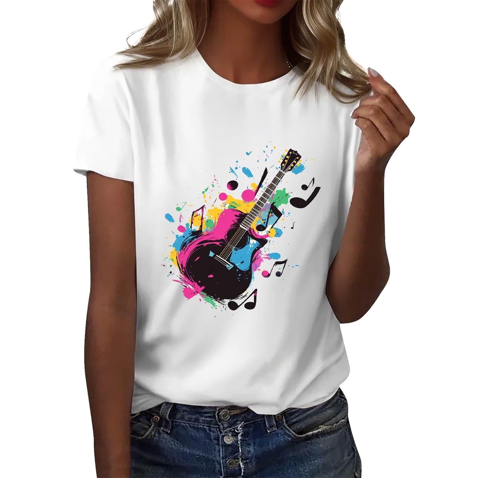 

Женская повседневная футболка с круглым вырезом и короткими рукавами с принтом XXXL