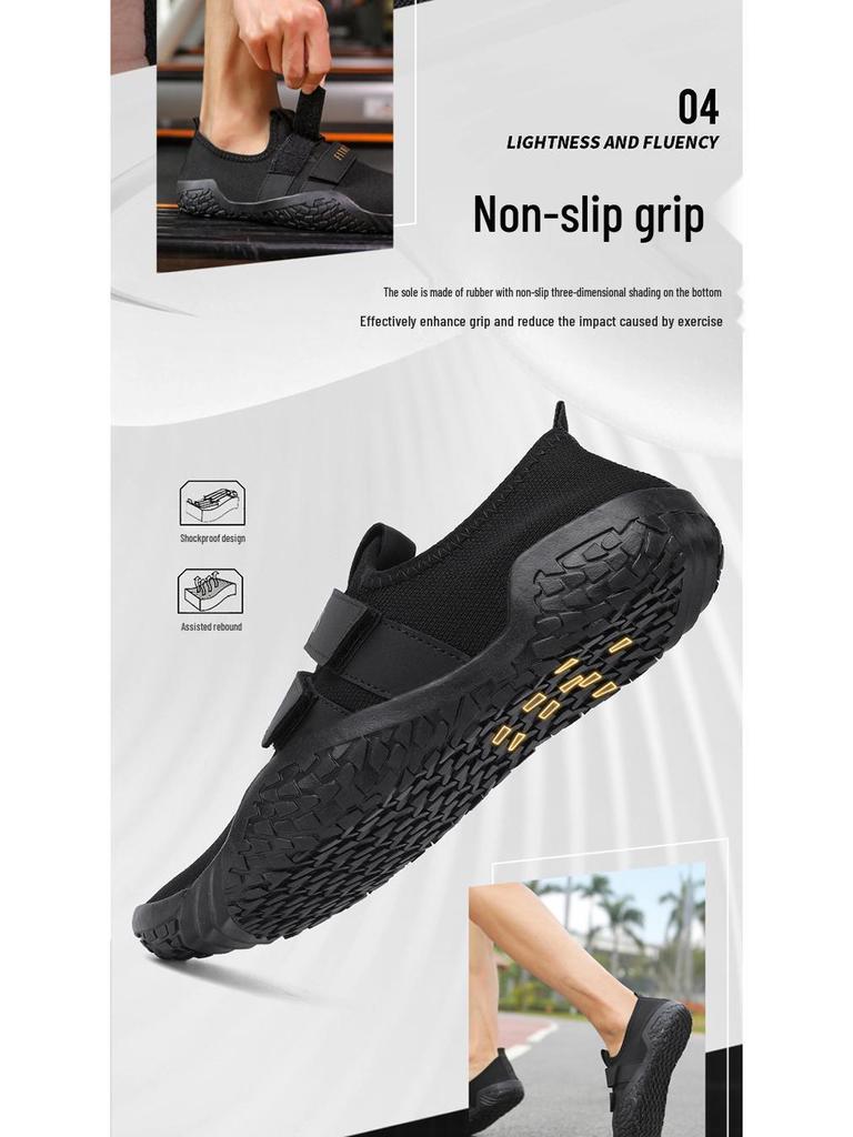 Non-Slip Barefoot Indoor Fitness and Yoga Shoes for Silent Aerobics, Cross-Training, Squats, and Deadlifts